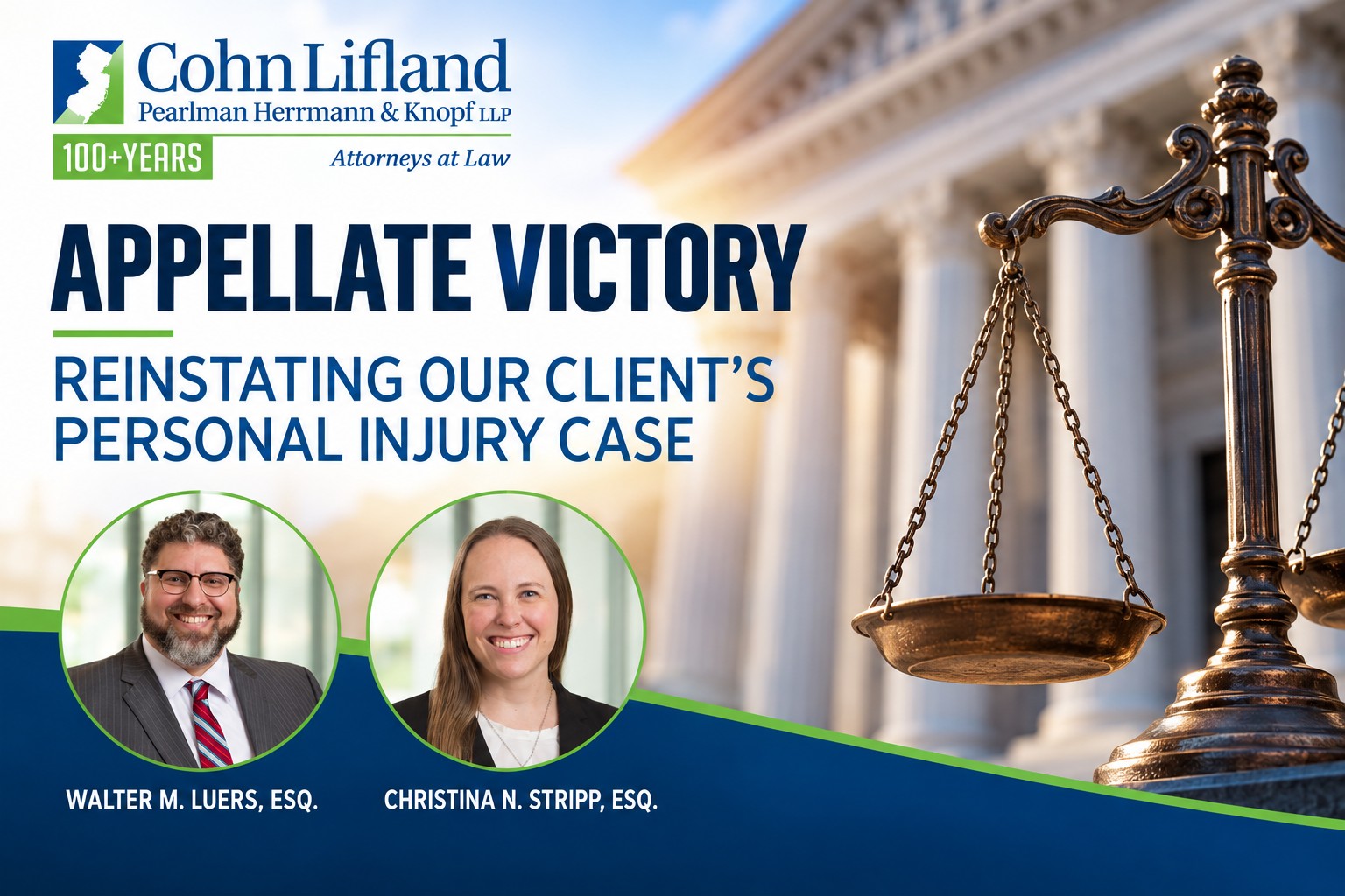 photo for Cohn Lifland Secures Major Appellate Victory Reinstating Personal Injury Case